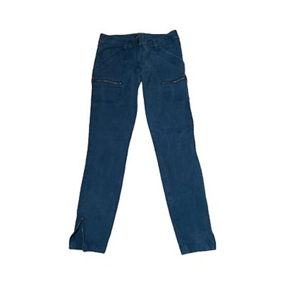 Ann Taylor Loft Ankle Jeans Size 4 Turquoise Stretch Zip Denim Womens 30X28 - Picture 1 of 5